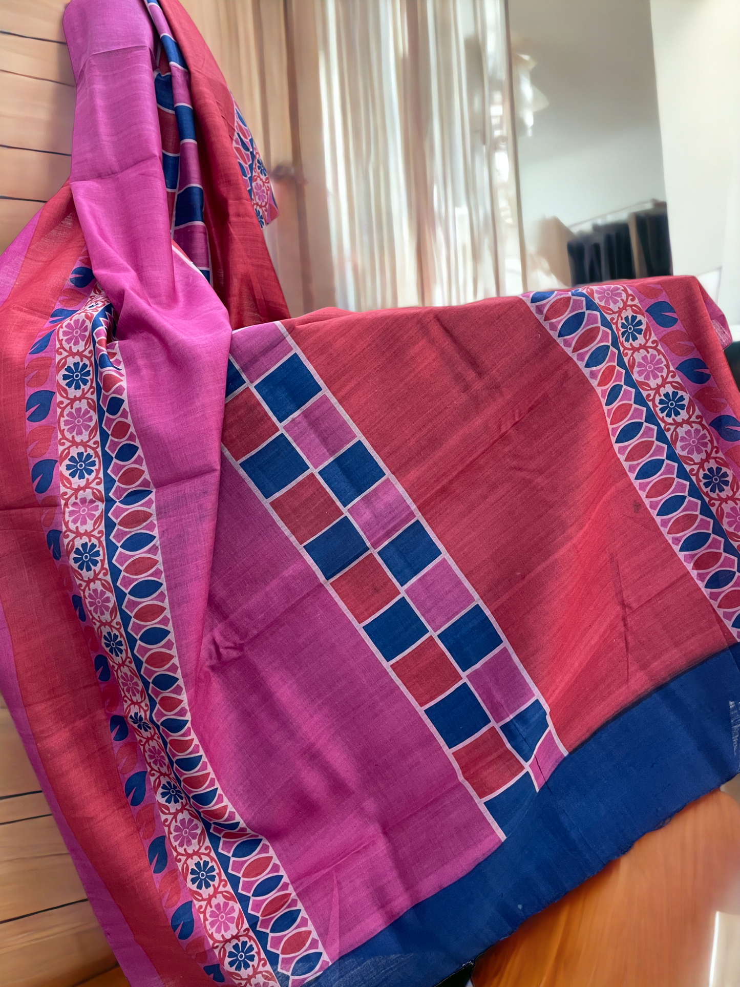 Pink Tie Printed Dupatta