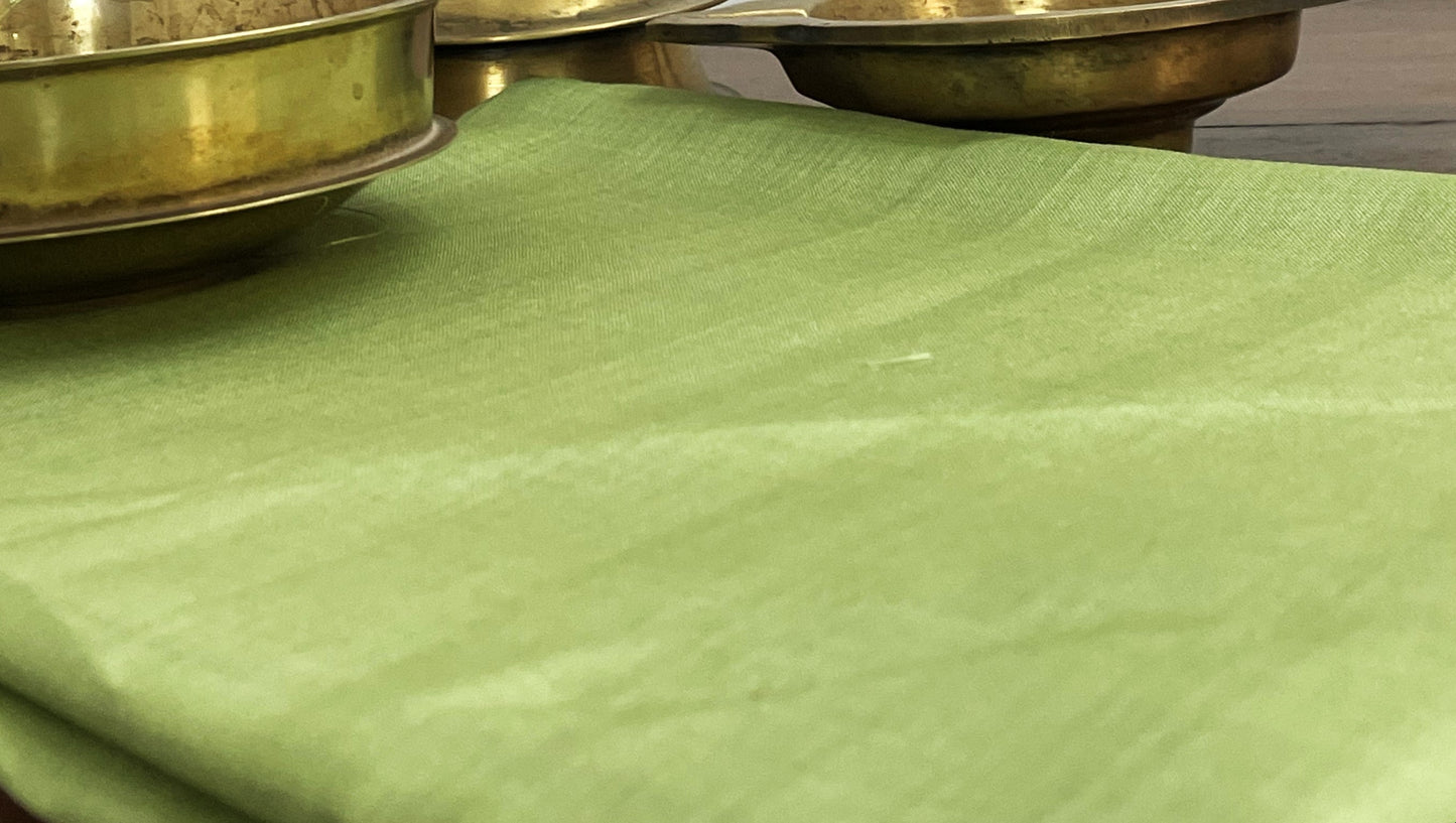 Apple Green Tasar Eri Silk Material