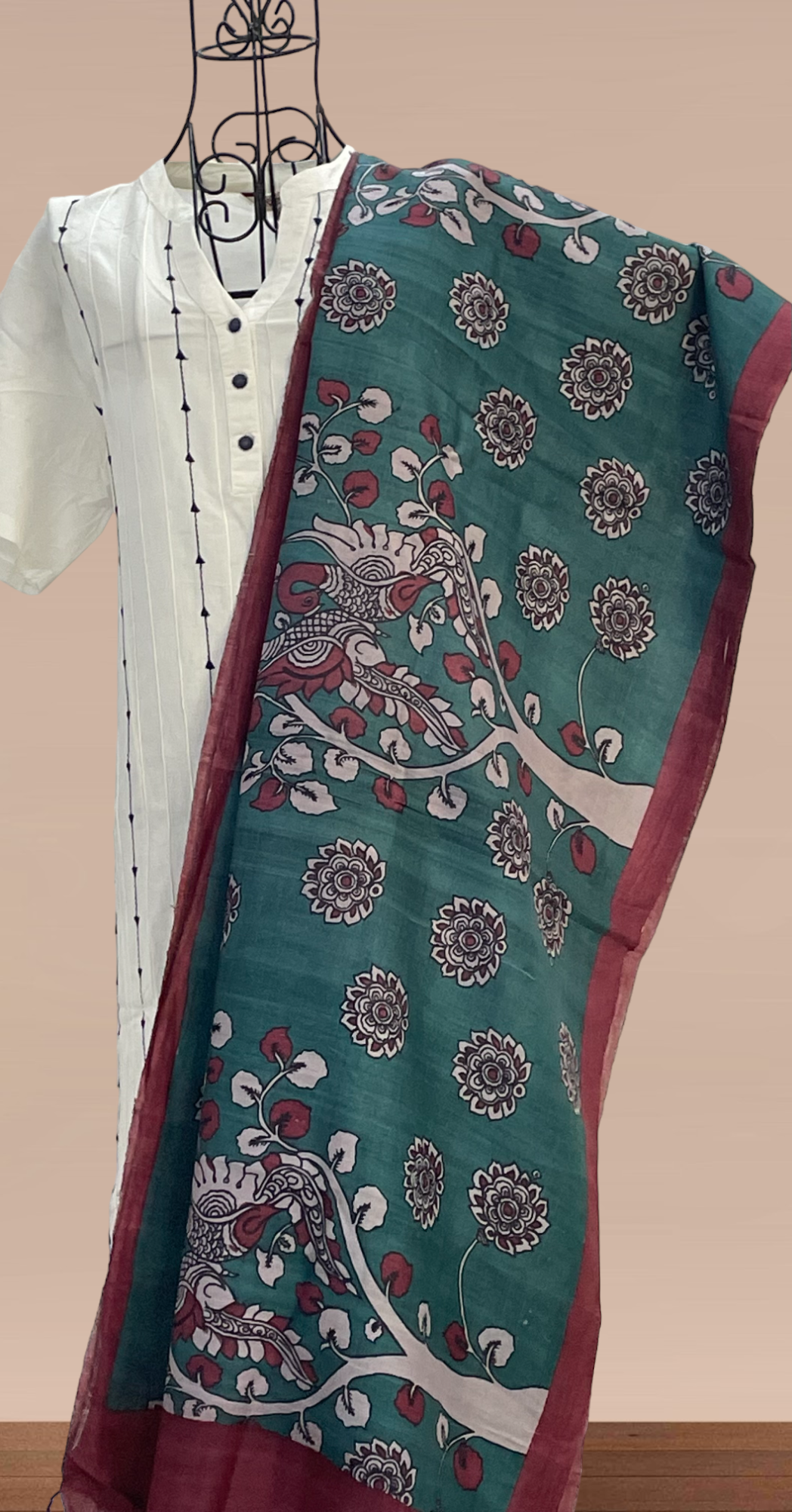 Peacock Tie Printed Dupatta